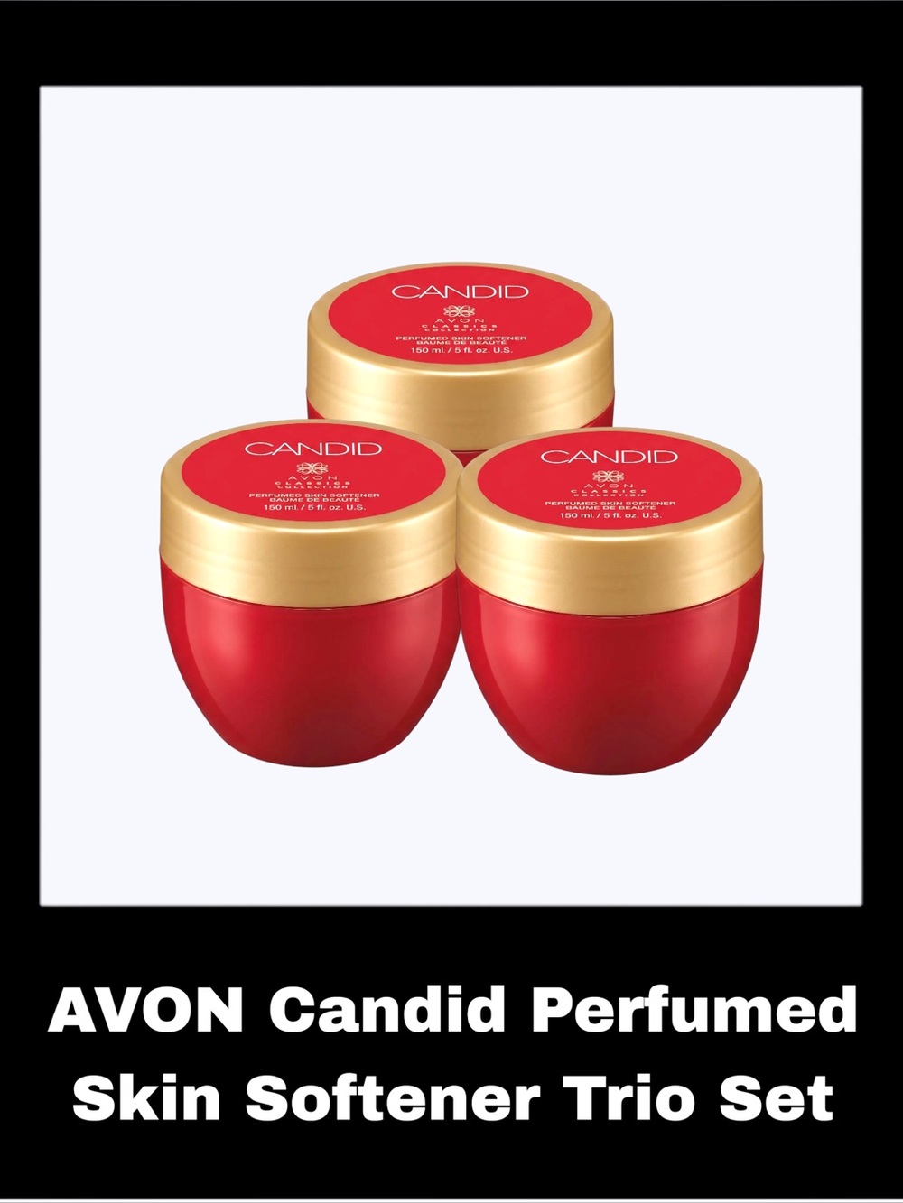 AVON Candid 5.0 Fluid Ounces Perfumed Skin Softener Trio Set